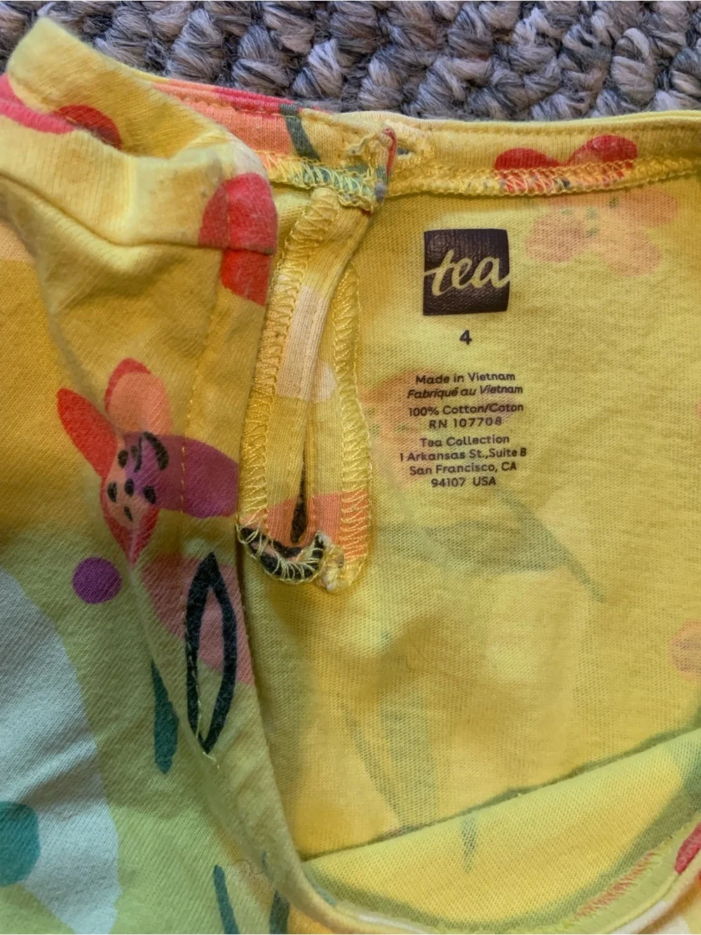 Tea Collection Yellow Floral Print Kids Dress